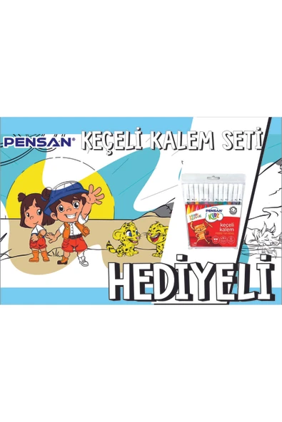 30x120 Boyama Rulosu Yaman Safaride + Pensan 12'li Keçeli Boya Kalemi ürün görseli 1