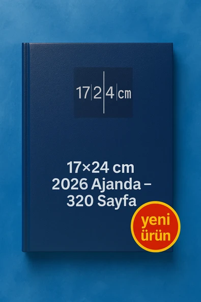 Cilt Bezli Lacivert Ajanda 17×24 cm – 320 Sayfa, Günlük Planlayıcı, Ofis & Okul Kullanımı ürün görseli 1