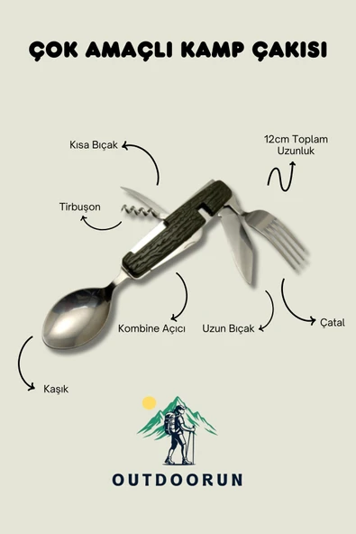 Çok Amaçlı Kamp Çakısı - 12 cm ürün görseli 1