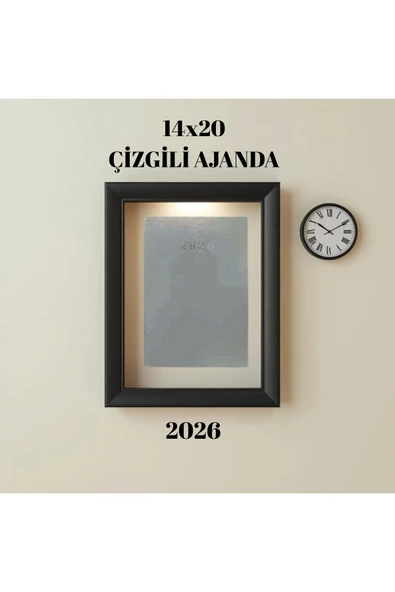 2026 Ajanda 14X20 Çizgili Gri ürün görseli 1
