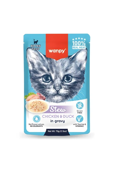 Pouch Tavuklu ve Ördekli Yaş Kedi Maması 70gr x 10 Adet ürün görseli 1