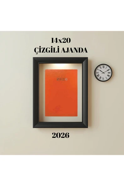 2026 Ajanda 14X20 Çizgili Turuncu ürün görseli 1