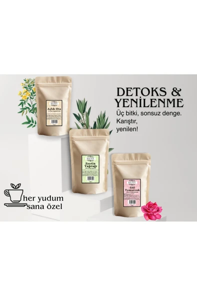 Baltea Baltea Detoks ve Yenilenme Çayı- Açlık Otu 50g-Gül Tomurcuk 50g- Zeytin Yaprağı 50g ürün görseli 1