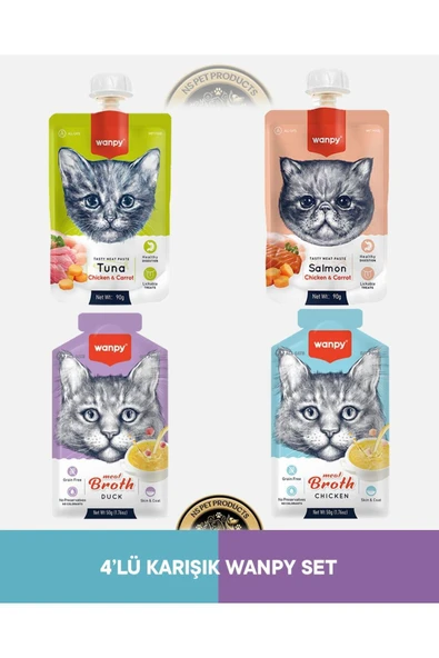 Ton Balık - Tavuk - Havuç & Somon - Tavuk - Havuç Kedi Et Ezmesi Seti 2x90 gr + Ördek Et ürün görseli 1