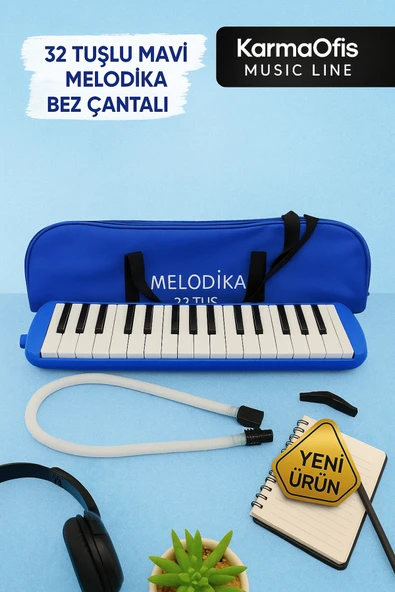32 Tuşlu Siyah Melodika Bez Çantalı ürün görseli 1
