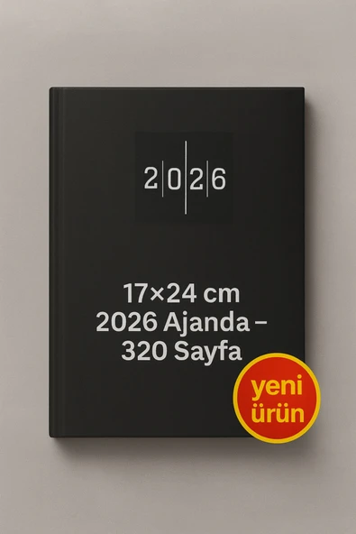 Cilt Bezli Siyah Ajanda 17×24 cm – 320 Sayfa, Günlük Planlayıcı, Ofis & Okul Kullanımı ürün görseli 1