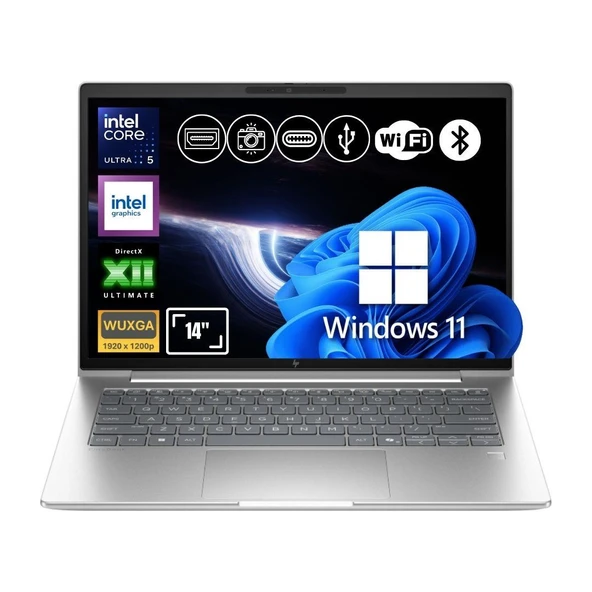 Hp Elitebook 6 Aı G1i Ultra 5 225U 64GB Ram 2TB SSD 14" Full HD Win11Pro Notebook CV0G0ET ATL19 ürün görseli 1