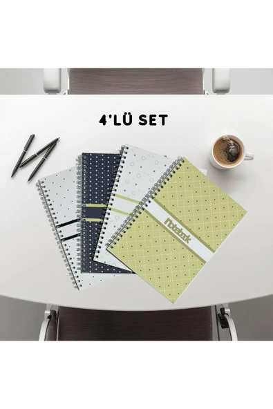A5 Spiralli Puantiyeli Defter 40 yaprak 4'lü (Tamamı Çizgisiz) ürün görseli 1