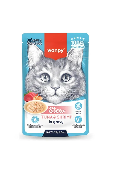 Pouch Ton Balıklı ve Karidesli Yaş Kedi Maması 70gr x 5 Adet ürün görseli 1