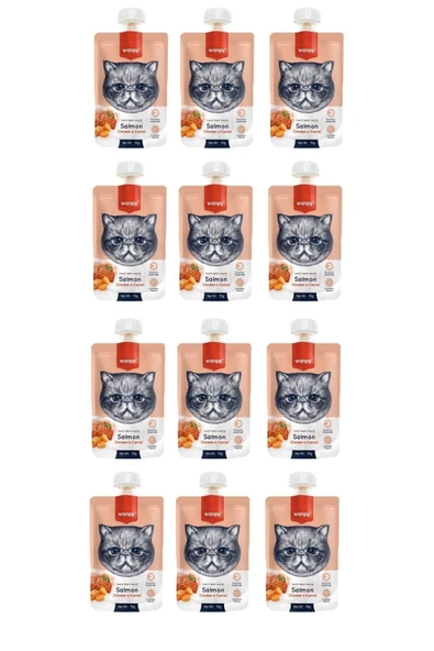 Taze Somon & Tavuklu Kedi Et Ezmesi 90 Gr. X 12 Adet ürün görseli 1