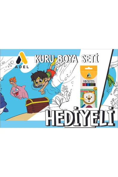 30x120 Boyama Rulosu Yaman Sualtı Macerası + Adel 12'li Kuru Boya Kalemi ürün görseli 1