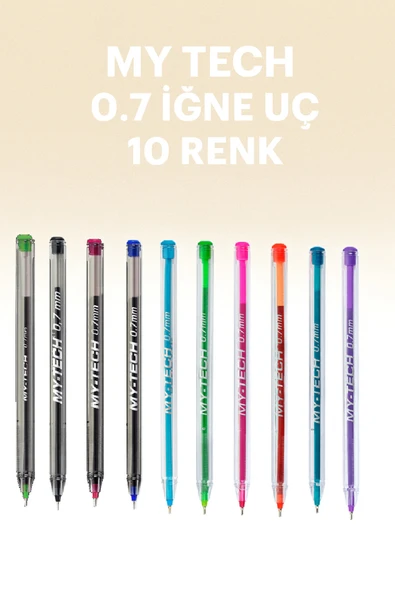 0.7 İğne Uçlu My Tech Tükenmez 10'lu Mega Set ürün görseli 1
