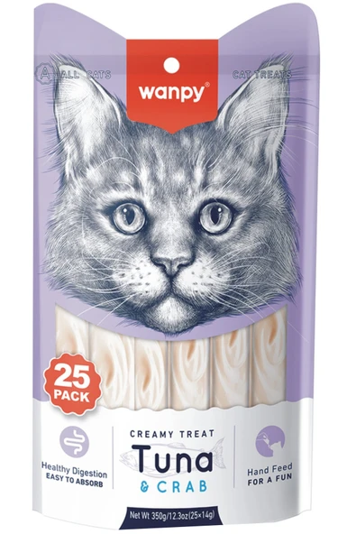 kedi ödül ton balıklı ve yengeçli sıvı kedi ödül maması 14 gram x 25 Adet ürün görseli 1