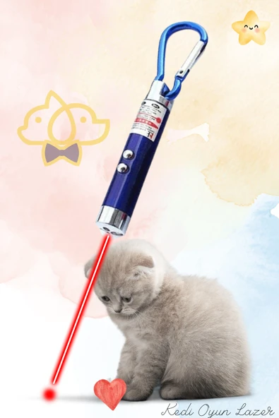 3 Fonksiyonlu Kedi Köpek Lazer Oyuncağı 1 Adet – LED Işıklı Anahtarlık Lazer Oyuncak ürün görseli 1