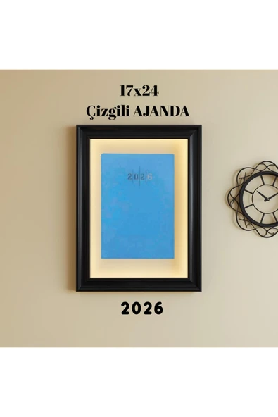 2026 Ajanda 17X24 Çizgili Açık Mavi ürün görseli 1