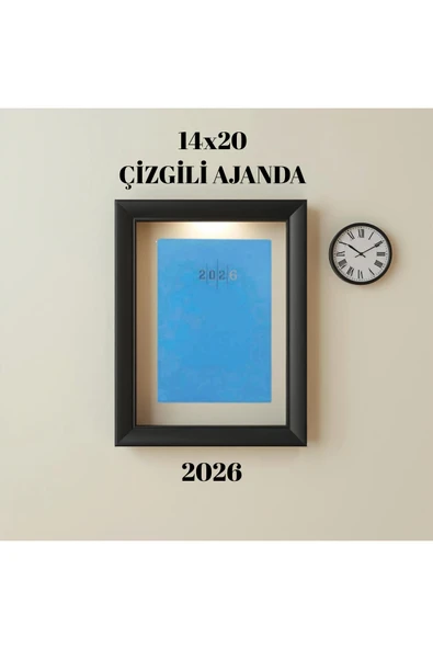 2026 Ajanda 14X20 Çizgili Açık Mavi ürün görseli 1