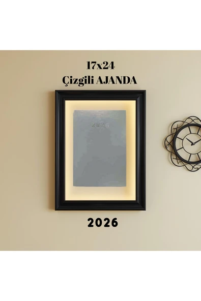 2026 Ajanda 17X24 Çizgili Gri ürün görseli 1