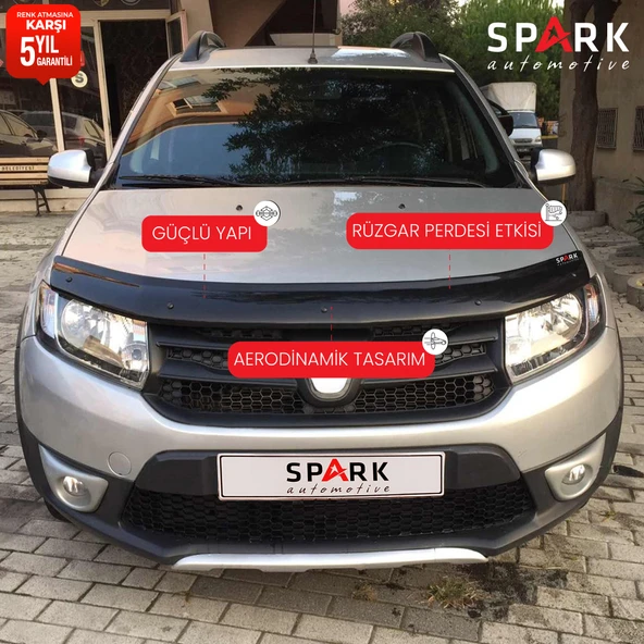 Dacia Sandero 2012-2020 Yıl Aralığı Uyumlu Kaput Rüzgarlığı 4mm ürün görseli 1