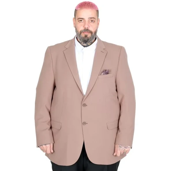 Büyük Beden Erkek Mendi Blazer Ceket 26020 VIZON ürün görseli 1
