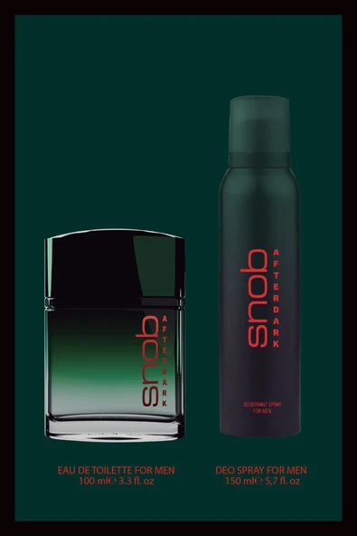 Snob Afterdark Parfum Seti 100 Ml Parfum 150 Ml Deodorant ürün görseli 1