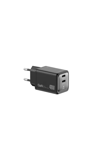 Hİ48C COMPACT EFFICIENT & HI TECH GaN 48W SEYAHAT HIZLI ŞARJ ALETİ USB C + USB C ürün görseli 1