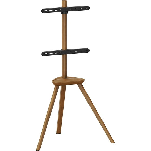 Masif Ahşap Şövalye Tipi Tv Standı 45-65 Inç | Raflı | 45° Döner | 40 kg Taşıma Kapasiteli ürün görseli 1