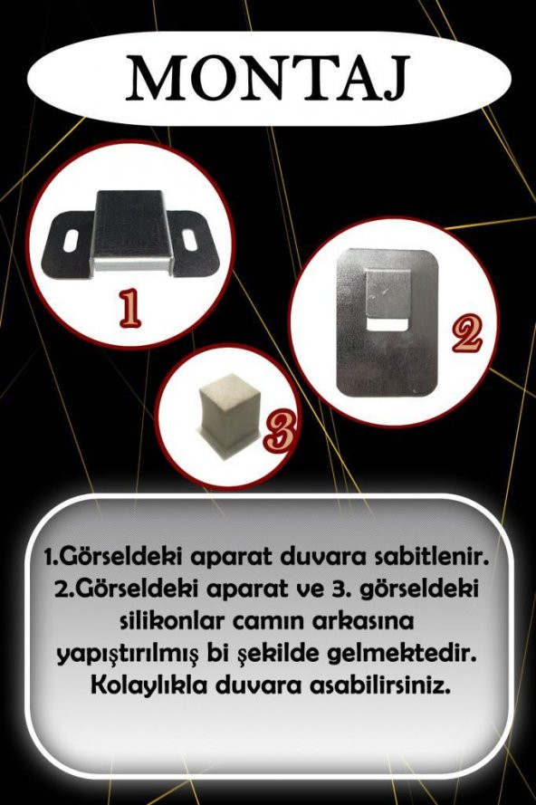 60 x 70 cm Buğlem Desenli Cam Tablo 4mm Temperli Camdır - Resim 3