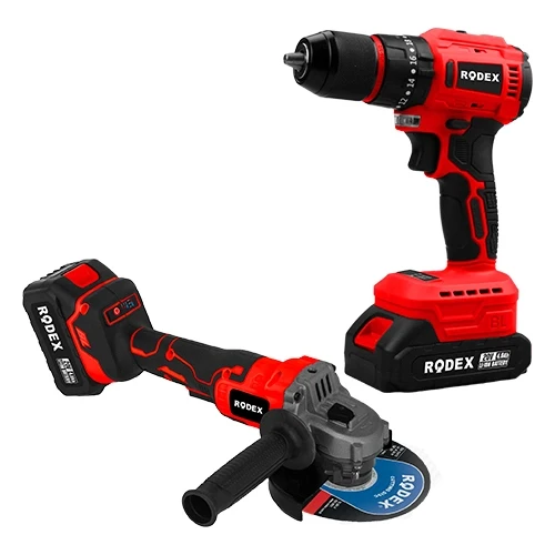 Rodex 2'Lİ Makine Seti 20V 2x4.0Ah LI-ION D.MATKAP 45NM AVUÇ TAŞLAMA 125MM BMC ürün görseli 1