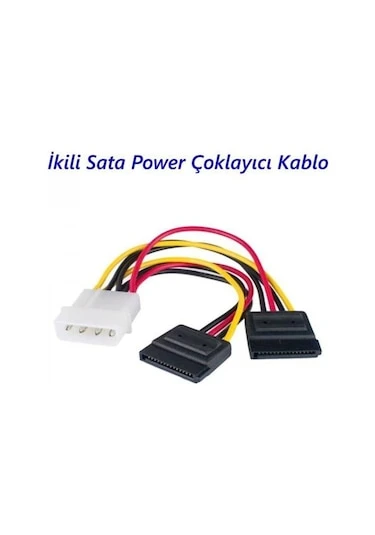 2Li Ikili Sata Power Kablosu Hdd 4Pin Güç Kasa Içi 4929P Anakart ürün görseli 1