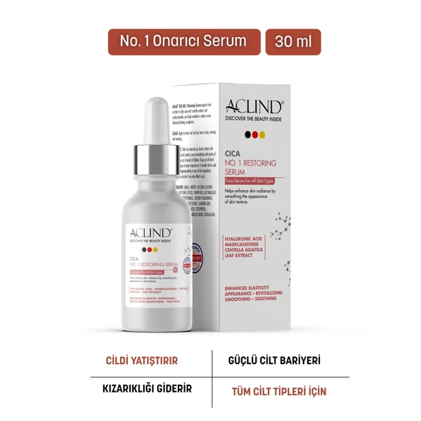 Aclind Cica No:1 Bariyer Güçlendirici ve Onarıcı Yüz Serumu - Centella Asiatica Kızarıklık Karşıtı 30 ml ürün görseli 1