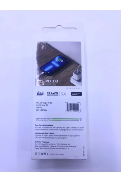 iberry Type-C den Lighting e 20W Şarj Kablosu - Resim 2