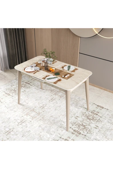 İnci Yemek Masası, 70x114 Açılır Yemek Masası, Mutfak Masası ürün görseli 1