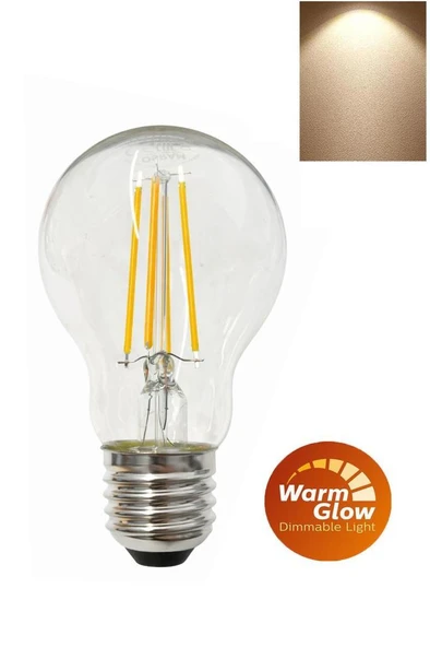 Osram Value 6,5W (60W) A60 Dim Rustik Led Ampul E27 Sarı Işık - Işığı Kısılabilir Filamentli Lamba ürün görseli 1