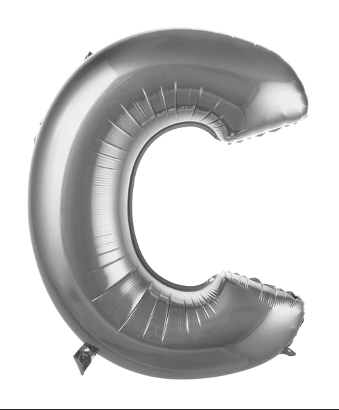 34" Folyo Harf 76cm "C" Silver / Gümüş ürün görseli 1