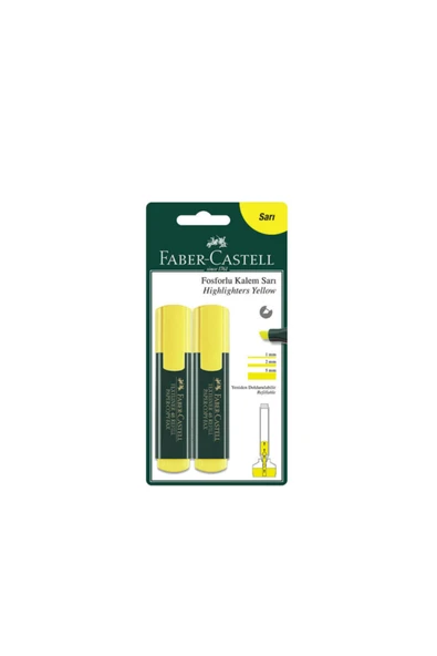 Faber Castell Fosforlu Kalem Sarı 2'li ürün görseli 1