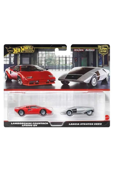 Hot Wheels Premium JBL02 Car Culture 2 Pack Lamborghini Countach Lp5000 Qv // Lancia Stratos Zero ürün görseli 1