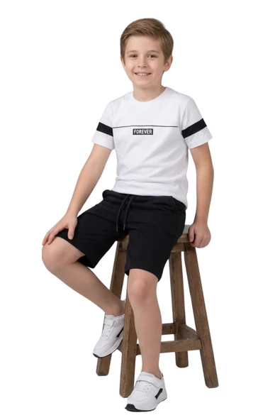 Erkek Çocuk Şortlu Takım Baskılı - Resim 3