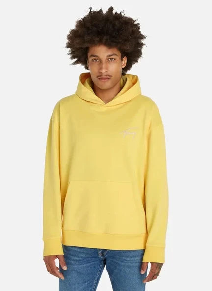 Tommy Hilfiger TJM RLX SIGNATURE HOODIE EXT Erkek Sarı Sweatshirt DM0DM17990ZHO ürün görseli 1