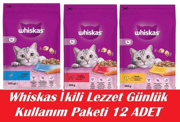 Whiskas İkili Lezzet Günlük Kullanım Paketi 12 Adet ürün görseli 1