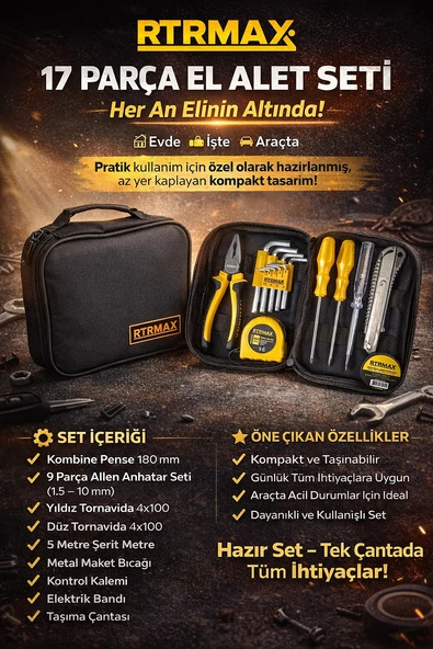 Rtrmax El Aleti Seti 17 Parça ürün görseli 1