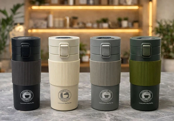 500 Ml Paslanmaz Çelik Termos Dereceli Mug - Sızdırmaz Kapaklı Çift Katmanlı Dereceli Termos  Liv227 ürün görseli 1