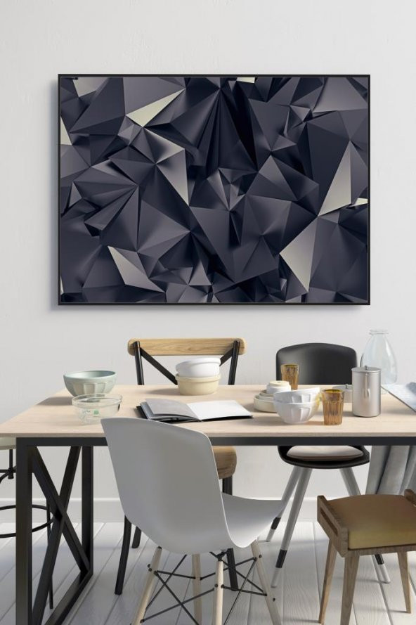 60 x 70 cm Kara Ayna Desenli Cam Tablo 4mm Temperli Camdır ürün görseli 1