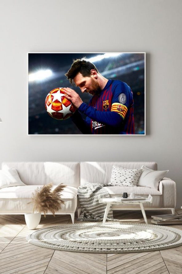 60 x 70 cm Lionel Messi Cam Tablo 4mm Temperli Camdır ürün görseli 1