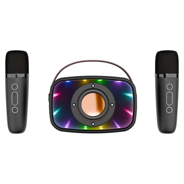 Mikado MD-57BT Endless 5W Siyah TF + USB + AUX + BT Destekli 2 Wireless Karaoke Mikrofon 1200mAh ürün görseli 1