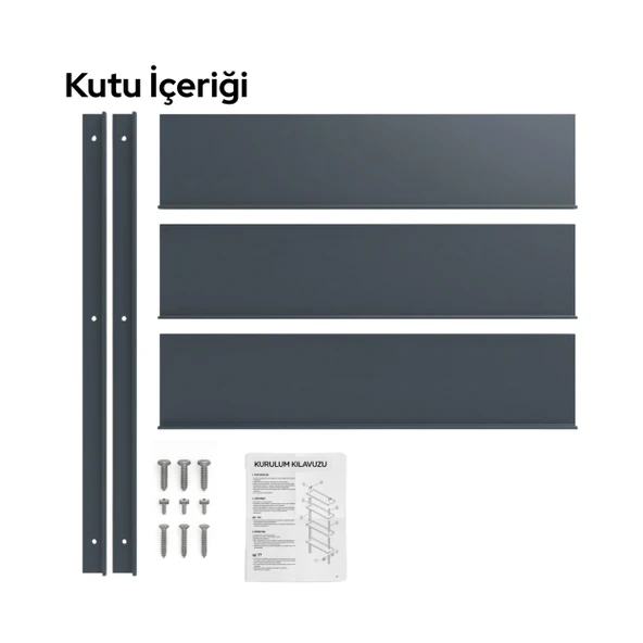 Pratik Modül Metal Duvar Rafı - Resim 6
