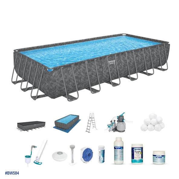 Bestway® APX 365™ 561KG Dikdörtgen Prefabrik Havuz Seti 7,32 m x 3,66 m x 1,32 m BW584 ürün görseli 1
