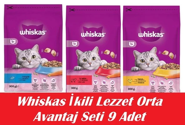 Whiskas İkili Lezzet Orta Avantaj Seti 9 Adet ürün görseli 1