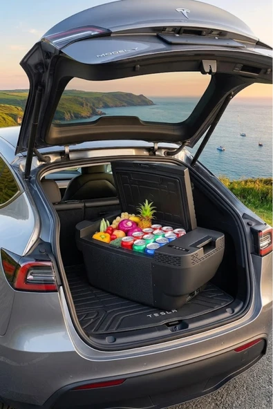 Evacool Tesla Model Y Uyumlu 35 Litre 12,24,220V Kompresörlü Taşınabilir Buzdolabı ürün görseli 1