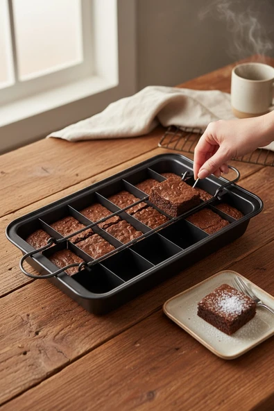 Akayev 18 Bölmeli Brownie Kalıbı - Resim 4