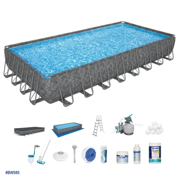 Bestway® APX 365™ 561KJ Dikdörtgen Prefabrik Havuz Seti 9,56 m x 4,88 m x 1,32 m BW585 ürün görseli 1